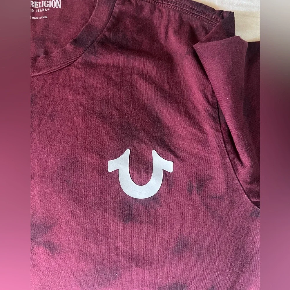 True Religion Maroon Marble T Shirt